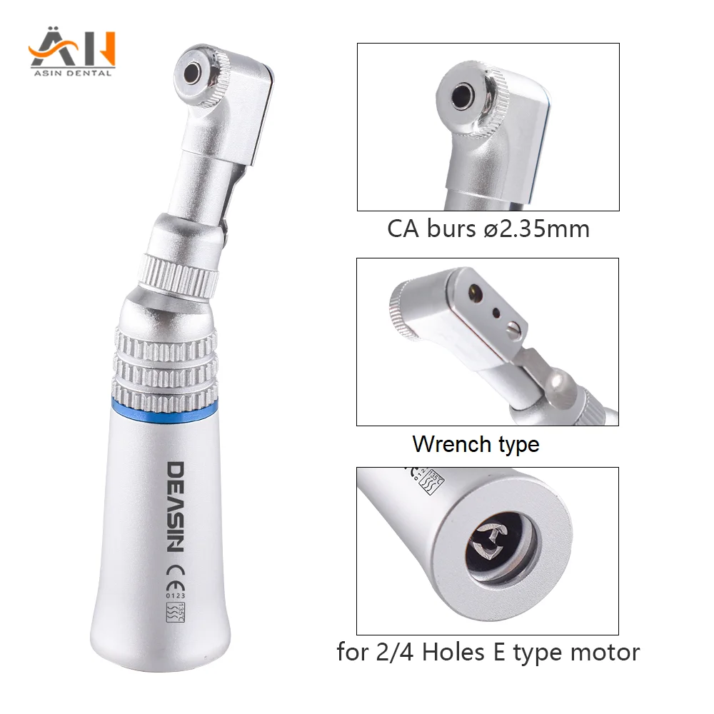 Dental Key Type Slow Low Speed Contra Angle Handpiece Stainless Steel Outer Water Spray 22000RPM Latch Chuck Polishing Tools