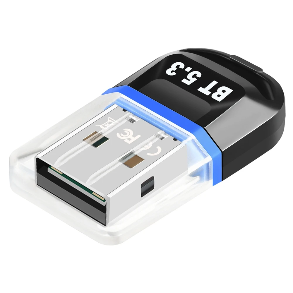 

USB-адаптер Bluetooth 5.3 USB-приемник Bluetooth поддерживает портативный ПК, настольная Bluetooth-гарнитура, прием передатчика, синий