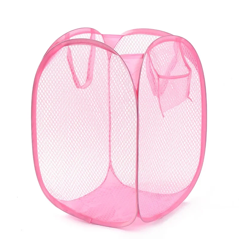 Fashion Storage Foldable Portable Net Grid Laundry Basket Dirty Dlothes Basket Dirty Clothes Basket Home Storage Clothes