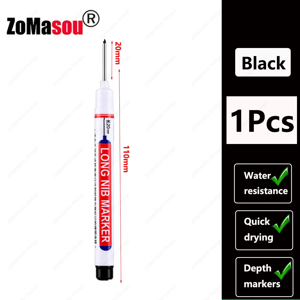 1–100 Stück 2 cm wasserdichte Marker mit langem Kopf, tiefes Loch, Markierungsstift für Metall, Schreiner, rot/schwarz/blau/grüne Tinte, Holzbearbeitungswerkzeuge