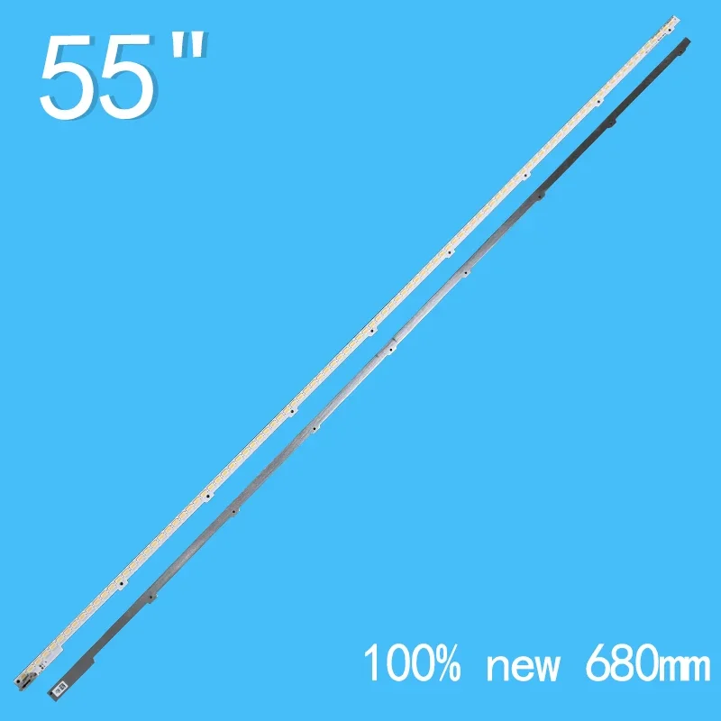 2pcs/set 680MM LCD TV For Samsung 55 inch UA55D6600WJ BN64-01664A LED strip 2011SVS55-6.5K-V2-1CH-PV-RIGHT100 LEFT100 100 LEDs