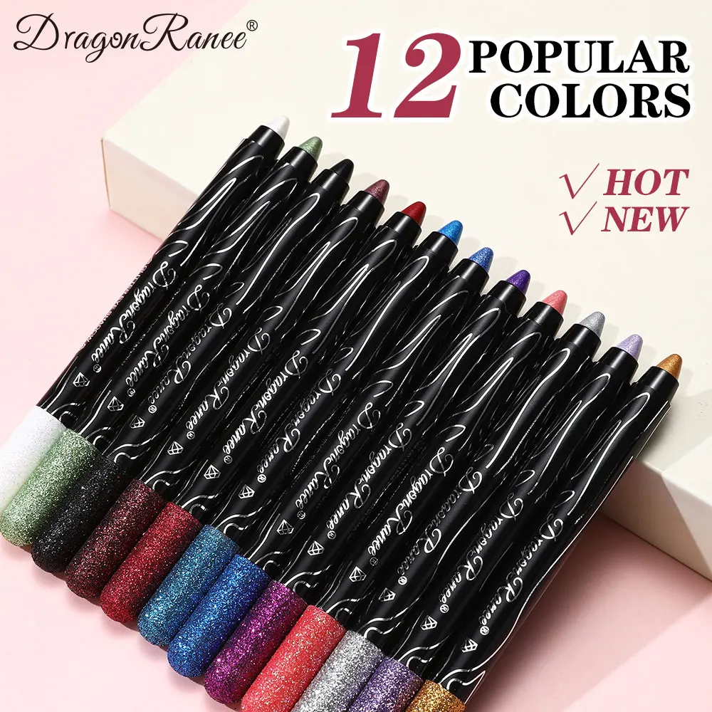 Dragon Ranee 12-color Eyeliner Pencil set Color Eyeliner Glue pencil Waterproof sweat resistant Foam pencil Eyeshadow pencil set