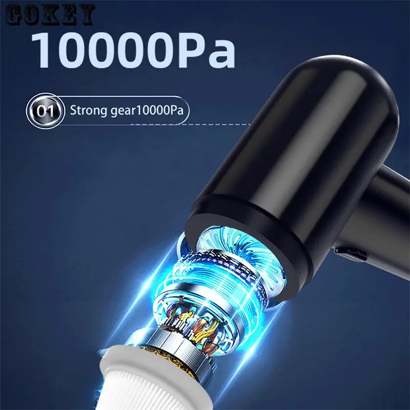 10000Pa Wireless Car Vacuum Cleaner 120W Portable Cordless Vacuum Cleaner Large Suction Wet & Dry Handheld Car Home Cleaner G265