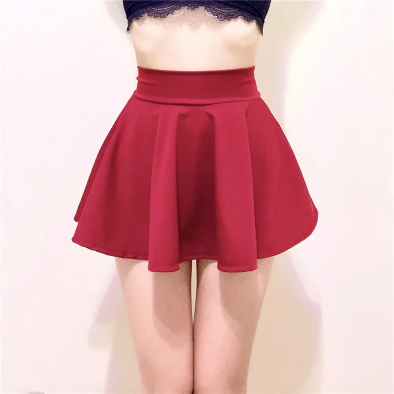 Lady Mini Skirts Outdoor Sexy Sweet Harajuku Girls Dance Short Skirt Street Wear High Waist Big Hem Flared Pleated Women Skirts