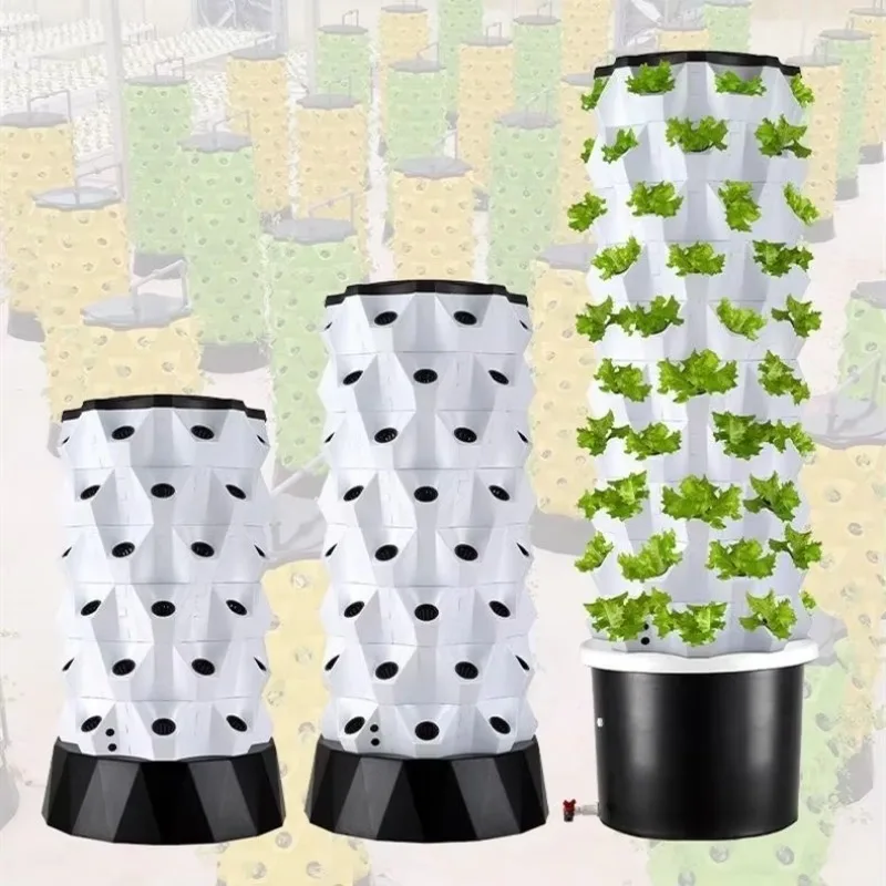 Grower Favorite BPA Free Plastic Recirculating Water Design 104 Plants Hydroponic Tower For Leafy Greens Water Efficient