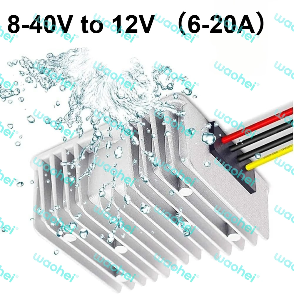 8-40V to 12V 6A -20A DC Boost Buck Power Converter Voltage Stabilizer Output Power Supply Module for Car CE ROHS