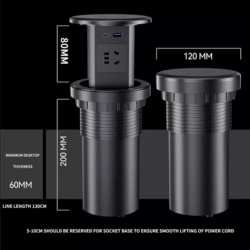 Imagem -03 - Tomada de Elevação Hidráulica Inteligente Tomadas Circundantes em Todos os Lados Instalação Oculta Eua Reino Unido tl cn Adaptador de Tomada Universal