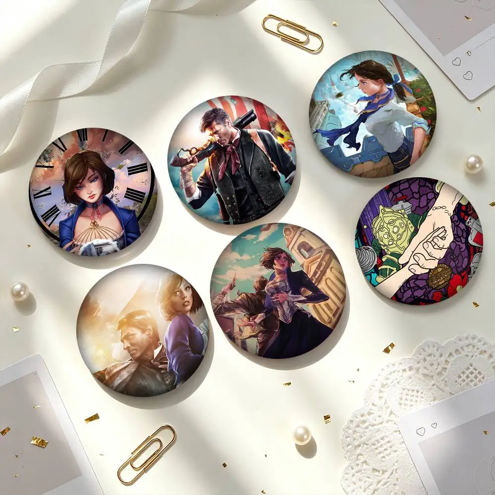B-BioShock Infinite E-Elizabeth  Booker  25mm 32mm 44mm 58mm 75mm Brooches Badges Pins for Accessories Gift