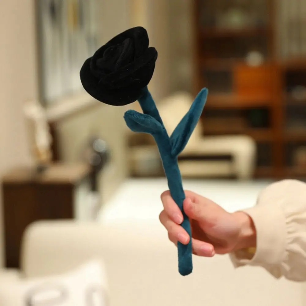 28cm Plush Rose Bouquet Doll Soft Stuffed 9 Colors Simulation Flowers Rose Plush Doll Lifelike Design Cartoon Plant