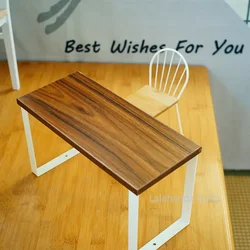 1/4 1/6 BJD, Small Blyth Doll Mini Iron Wood Class Table Chair Model for  Dollhouse Furniture Furnishings Props Accessories