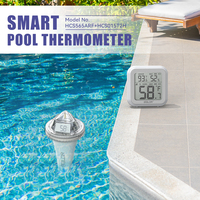 Wireless Floating Pool Thermometer IPX7 Waterproof Swimming Pool Tub Temperature Monitor 360° LCD Display Temperature Sensor