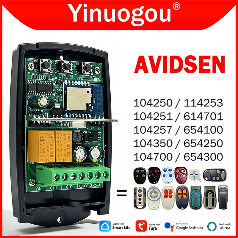 

Для AVIDSEN 114253 104250 104251 104257 104350 104700 614701 654100 654250 654300 Tuya WiFi приемник дистанционного управления для гаражных ворот