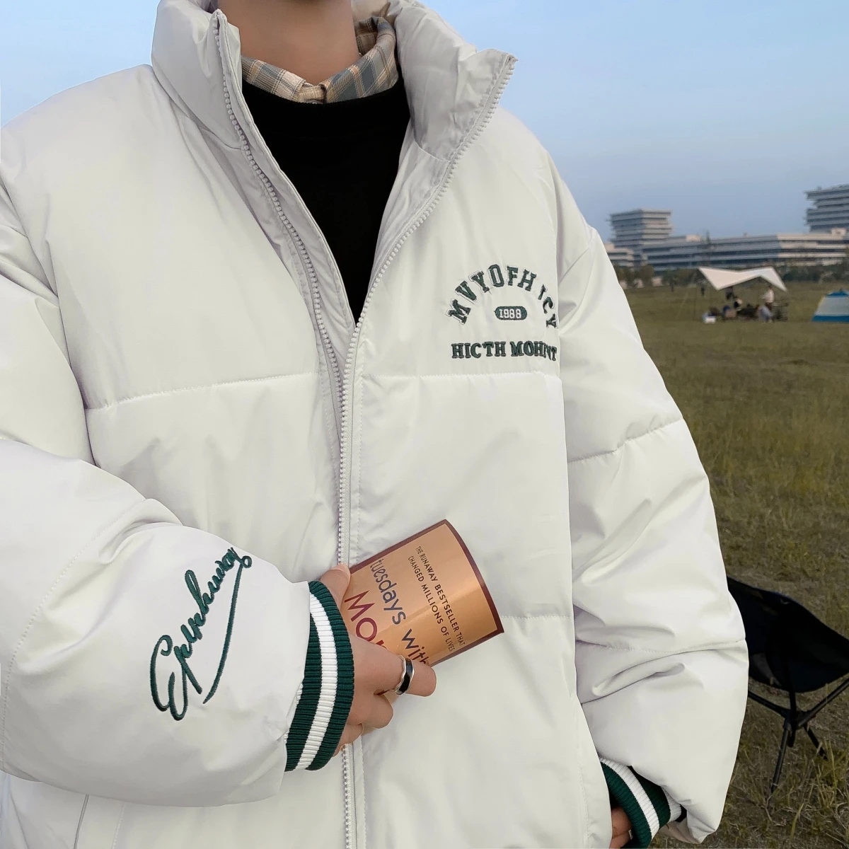 

Faionable Ins, пуховое хлопковое пальто с вышивкой, ретро-дизайн, зимний хлеб для пары, модная корейская версия, подставка