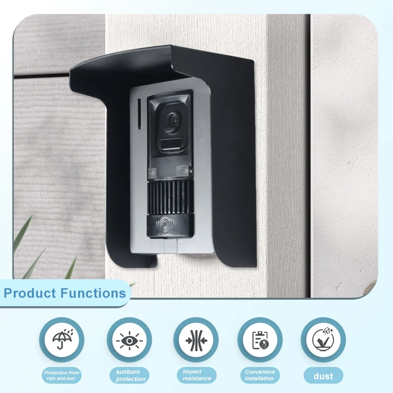 Doorbell Rain Cover Ring Doorbell Anti-Glare Cover, Steel Doorbell Weather-Blocking Cover Glare Sun Shade Protection for Most Vi