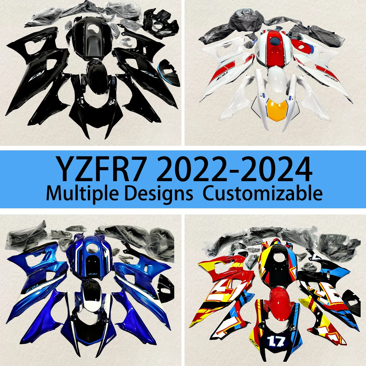 Perfect Fit Fairing Kit for YAMAHA YZF R7 2022 2023 2024 Black Prime Motorcycle Fairings ABS Injection YZFR7 22 23 24