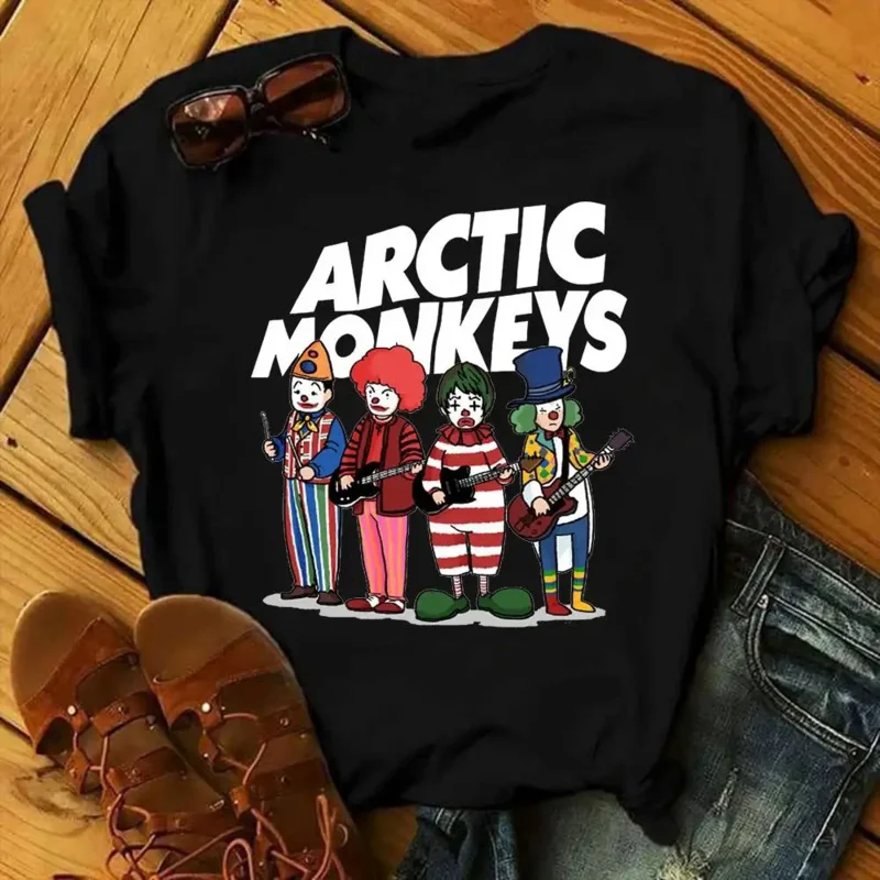 Arctic monyet Rock Band grafis cetak T Shirt pria Fashion Vintage Hip Hop Streetwear lengan pendek ukuran besar T Shirt wanita