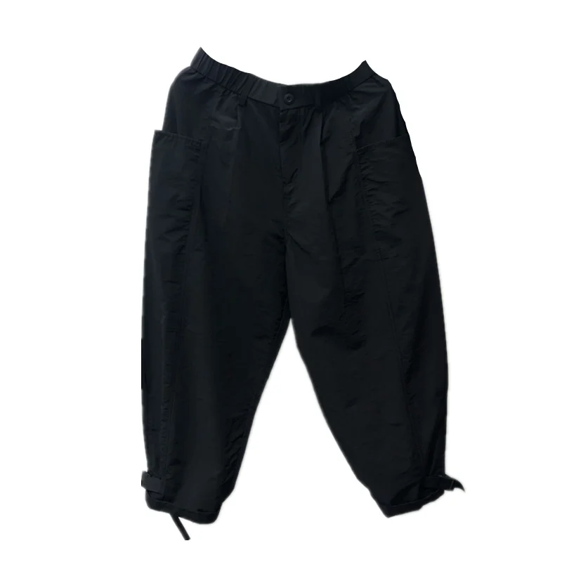 Owen Seak-pantalones bombachos informales para hombre, ropa gótica, pantalones de chándal de calle alta Cargo, de longitud hasta la pantorrilla, color negro, otoño