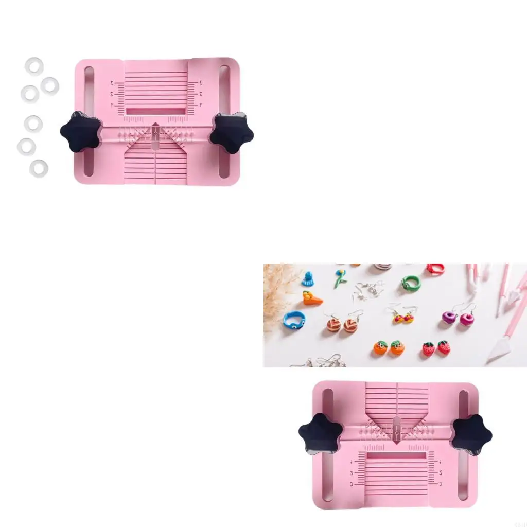 

Polymer Clay Earring Drilling Tool With Fixed Plate And Calibration Marks for Hole Positioning In Various Shapes