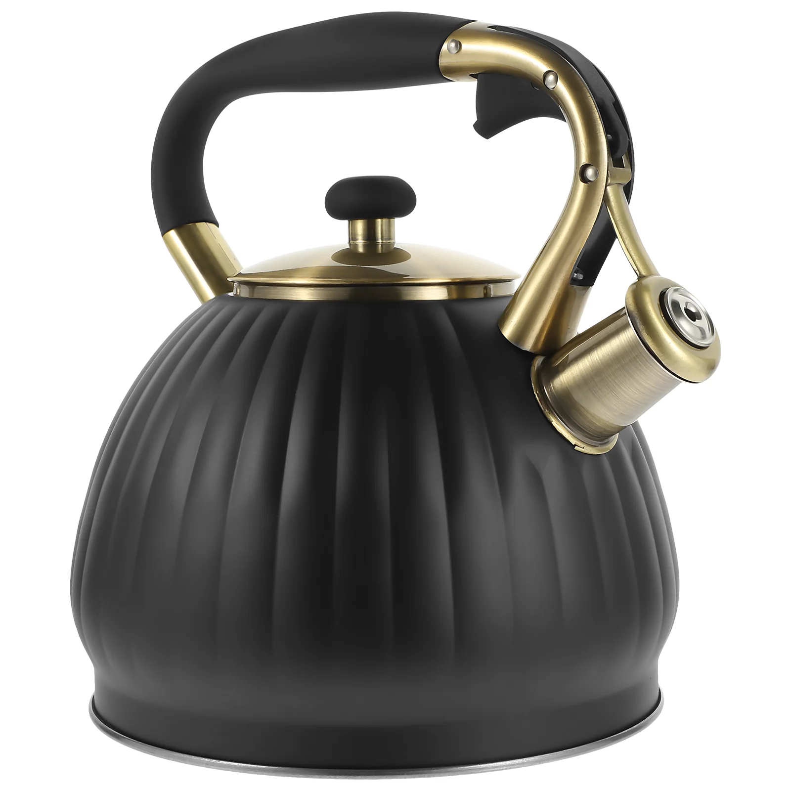 Water Kettle Teakettle for Home Heating Stove Stainless Steel Large Capacity Sounding Black Household