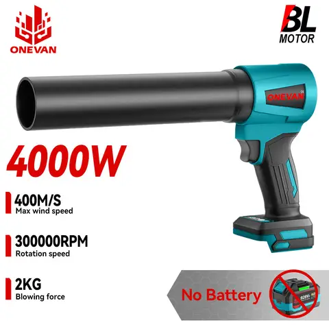 ONEVAN 400M/S 브러시리스 터보 팬 4000W 강력 전동 에어 블로워 휴대용 제트 팬 나뭇잎 먼지 제거 도구 (마키타 배터리 핀용)