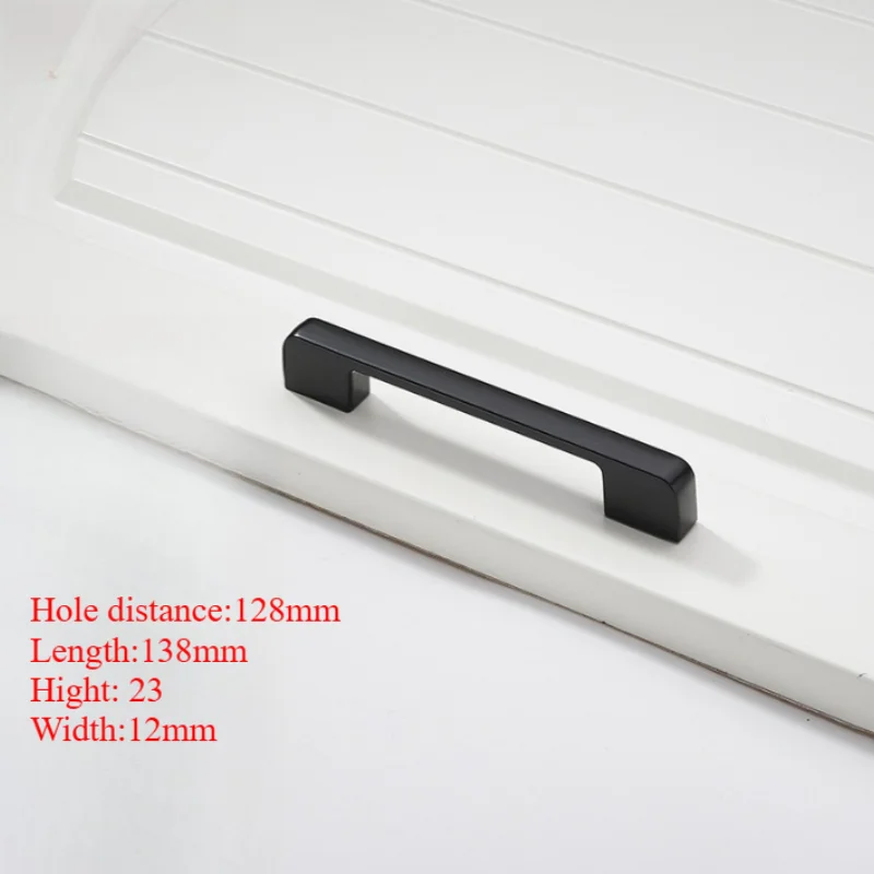 1/5pc Black Aluminum Alloy Cabinet Handles Modern Kitchen Drawer Pulls Matte Black Furniture Door Handles for Wardrobe Cupboard image 6