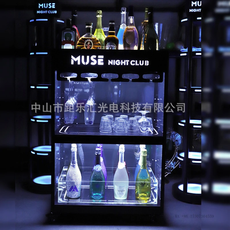 Bar illuminated wine cabinetLEDIlluminated wine display cabinetKTVChampagneXOAcrylic movable wine rack