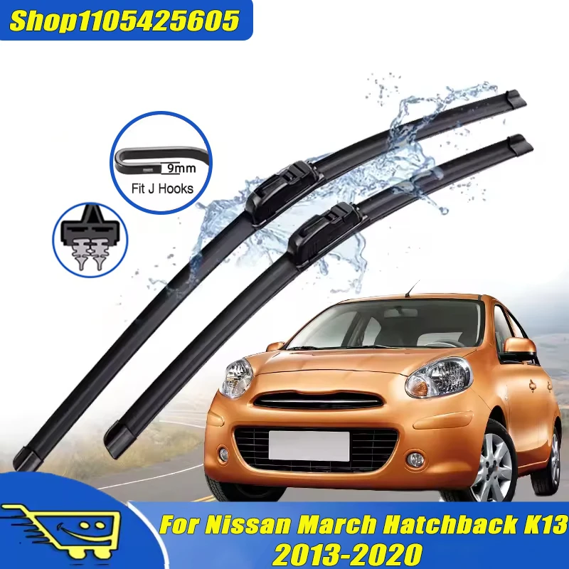 

2Pcs Front Windshield Wiper Blades For Nissan March Hatchback K13 2013-2020 2014 2015 2016 2017, Quiet Durable Windscreen Wipers