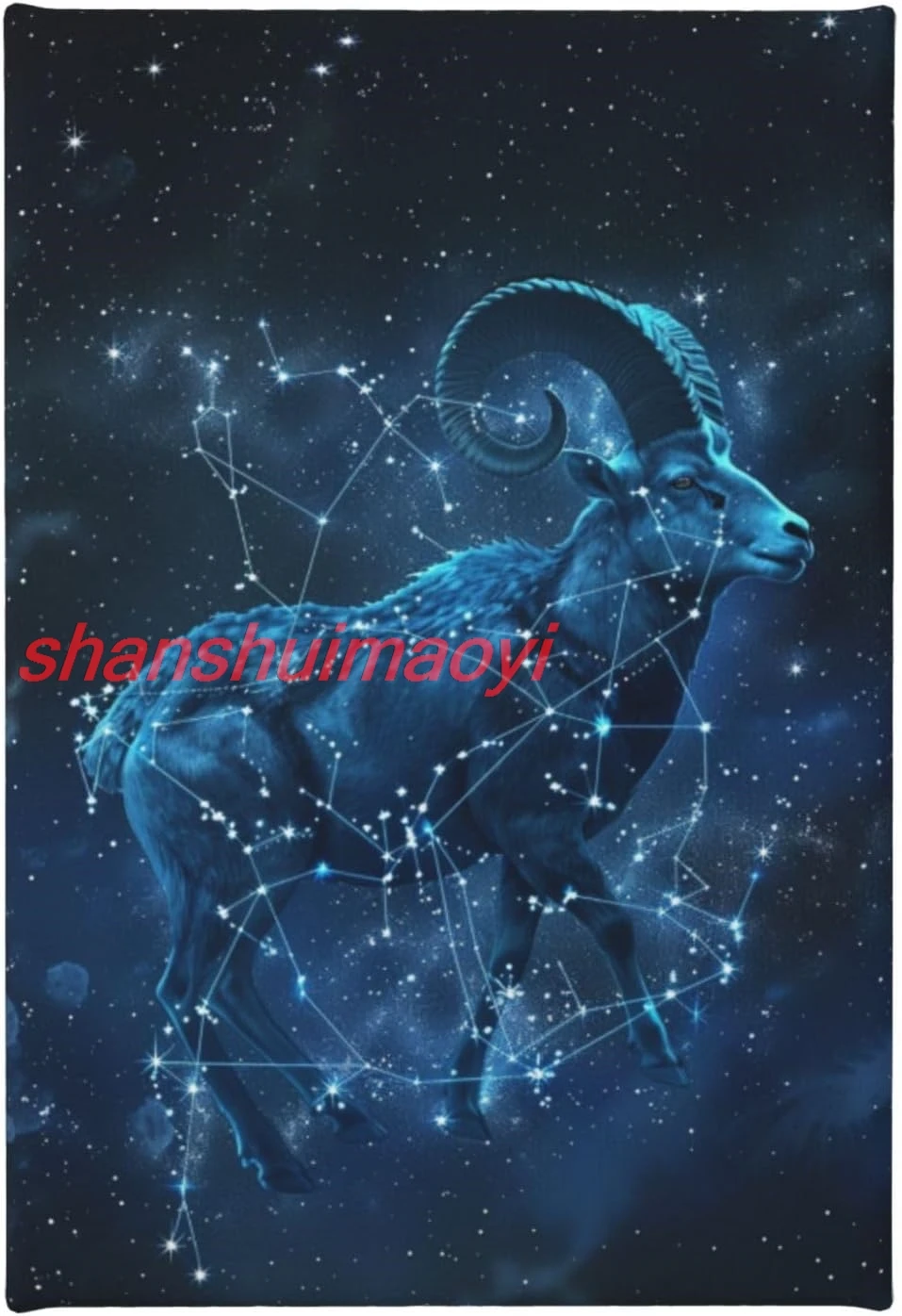 MA6GE8DE Oil Painting Canvas Twelve Zodiac Signs Aries,Blue Twelve Zodiac Signs Aries Decorative Canvas Hanging Picture,Bar ALI