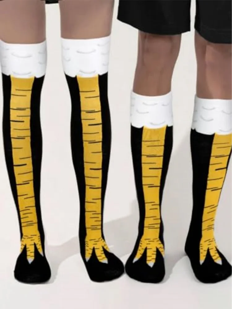 Lustige Crazy Chicken Feet Socken Unisex – Neuheit Kniestrümpfe Lustiges Geschenk – Detail 9