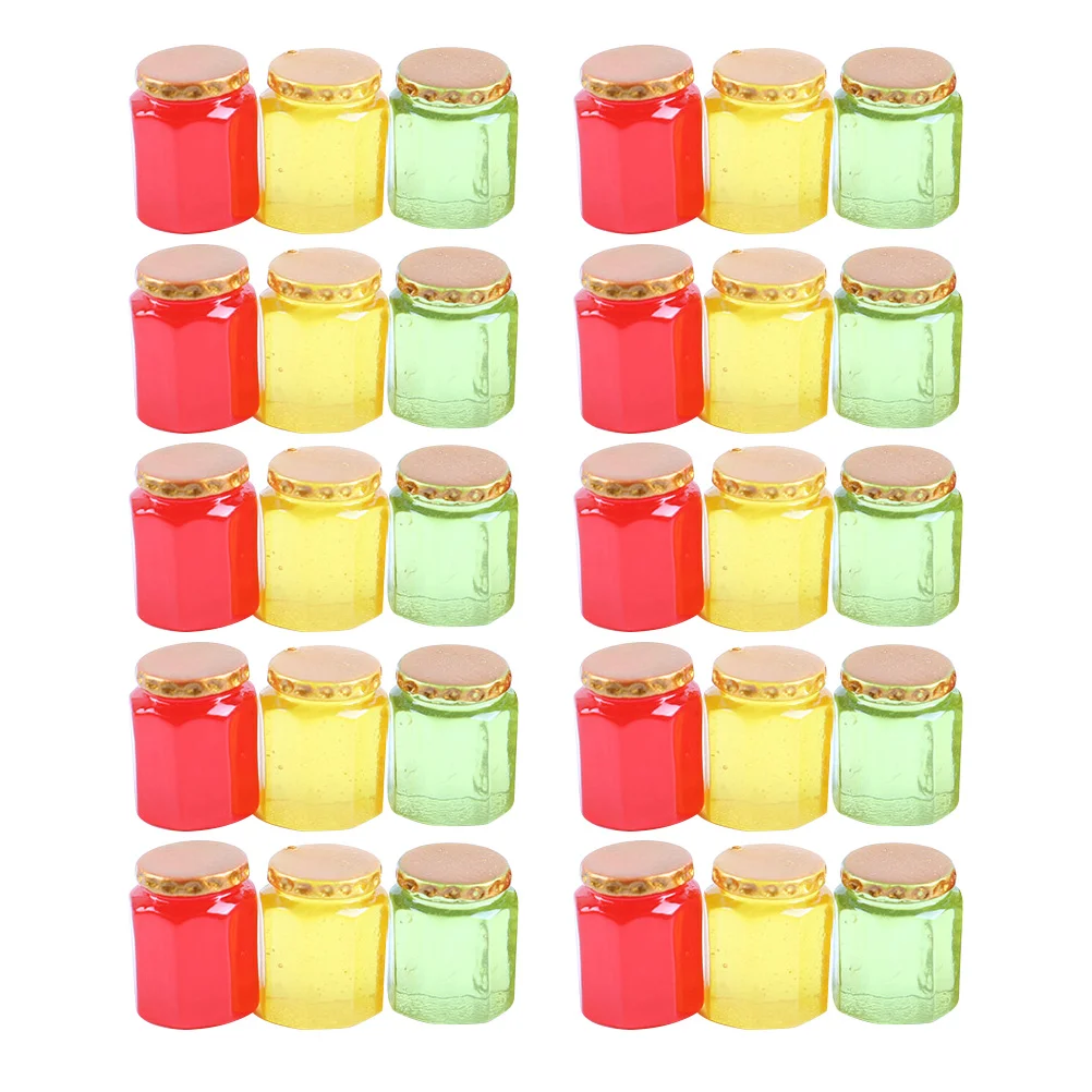 

30 Pcs House Decoration Miniature Scene Model Candy Jar Toy Play Jam Landscape Resin