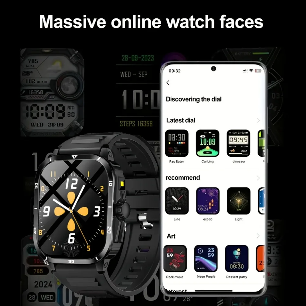 ساعة ذكية Ungrade مع إجابة مكالمات لاسلكية LED، أوضاع رياضية متعددة، عرض الطقس، هدية للتحكم بالموسيقى