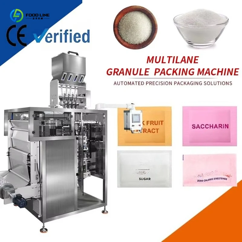 Automatic High Speed White Sugar Small Bag Packing Machine 5g Vertical 4 lane Sachet Cane Sugar Packing Machine