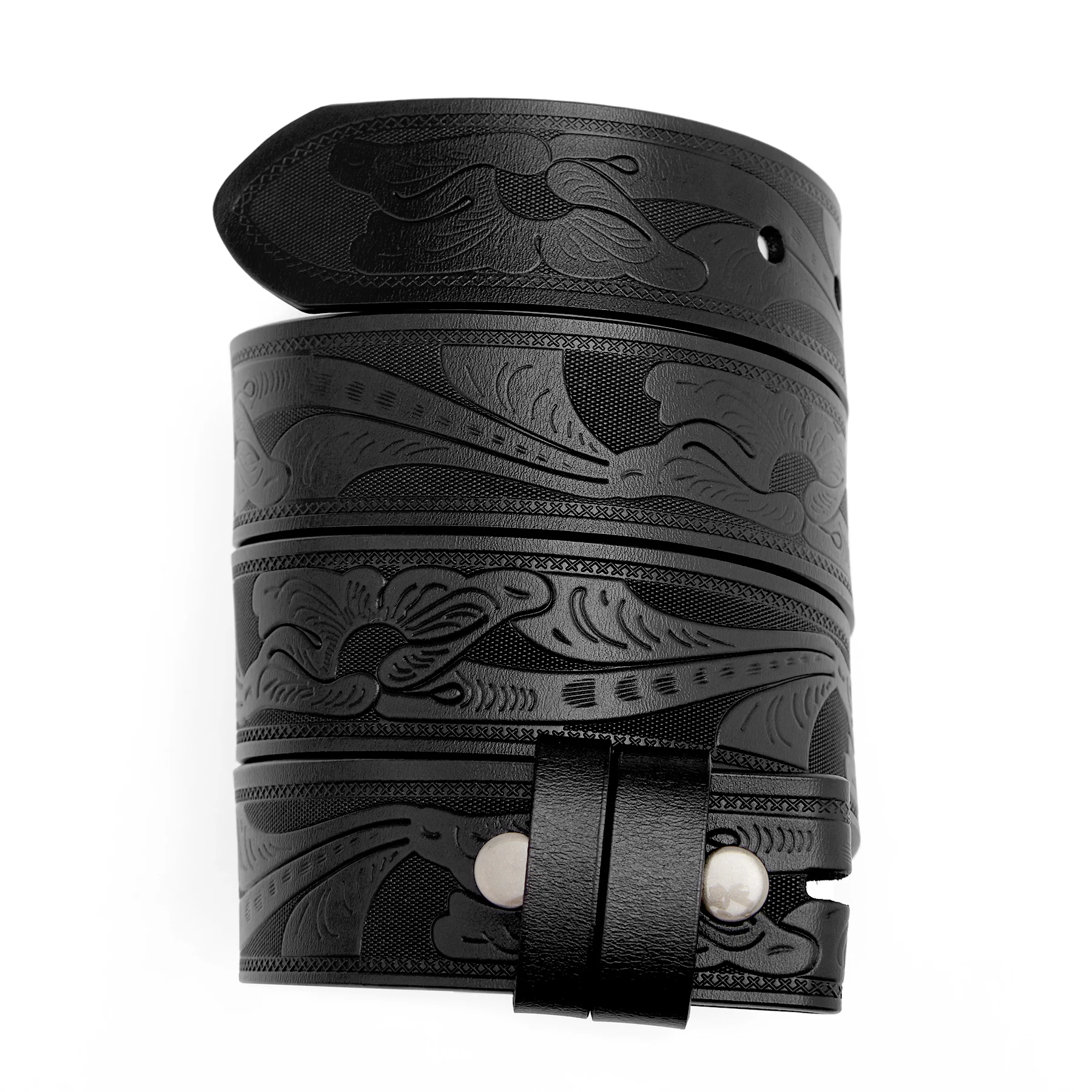 2024 Belts Without Buckle Two Layer Embossed Cowhide No Buckle Strap Pin Buckle Belt Body High Quality Male Belts Ideal Gifts