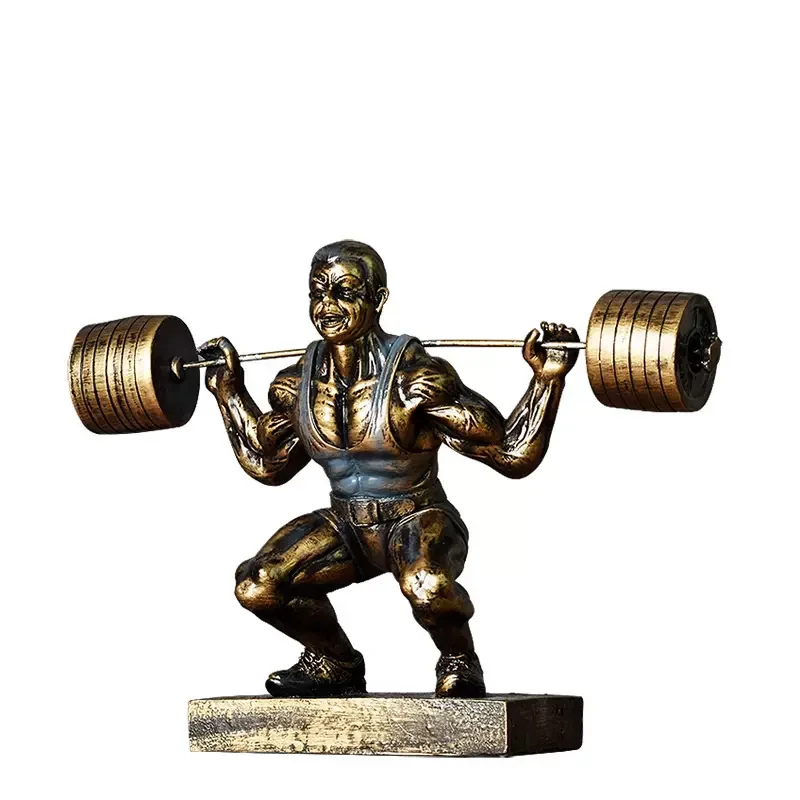 

Gym front desk weightlifting sports ornaments sculpture study entrance wine cabinet decoration retro decoration portrait