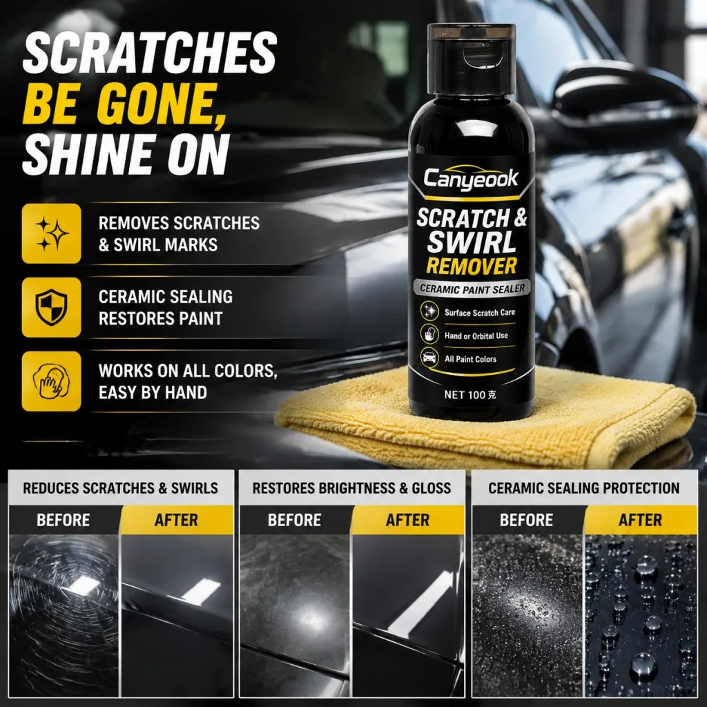 CANYEOOK Scratch Swirl Remover Polish Ceramic Repair Paint Restorer All Colors Hand Apply No Machine Needed, 100g