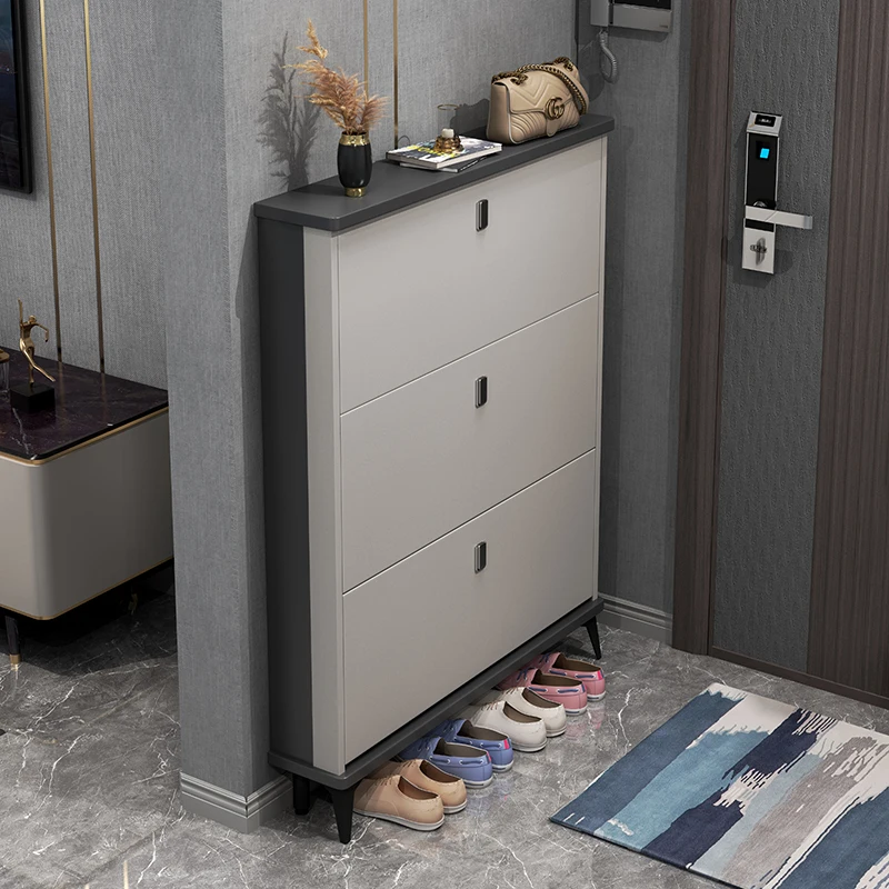 

Ultra-thin shoe cabinet, home doorway,large capacity tipping bucket entryway cabinet, integrated simple storage shoe rack