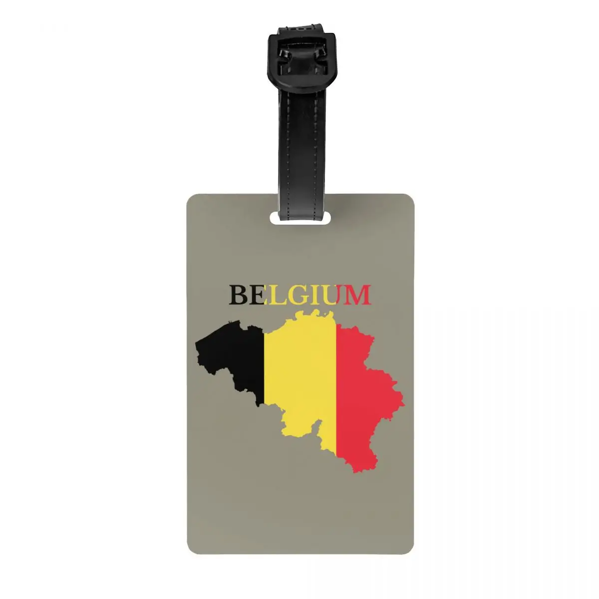 Belgian Belgium Flag Map Luggage Tag for Suitcases Cute Baggage Tags Privacy Cover Name ID Card