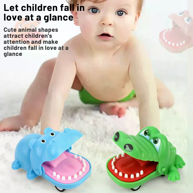 รถของเล่นจระเข้กัดมือ รถของเล่นฮิปโปการ์ตูน ลูกสุนัข ของเล่นสัตว์แบบดึงกลับ รถของเล่นกดฟันกัดนิ้ว ของเล่นแกล้งคน