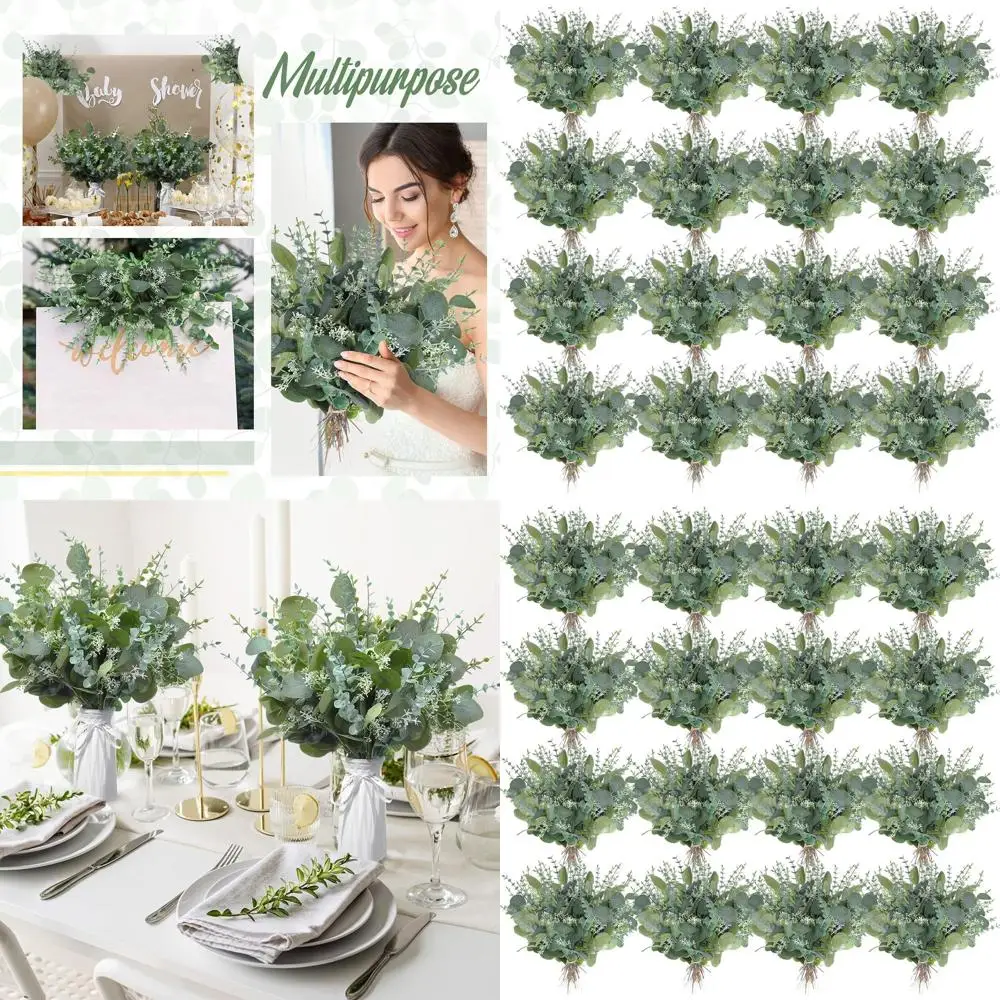 

300 Pcs Assorted Eucalyptus Leaf Stems in Bulk for Artificial Greenery, Wedding Decor, Floral Arrangements, and Home Accents (Gr