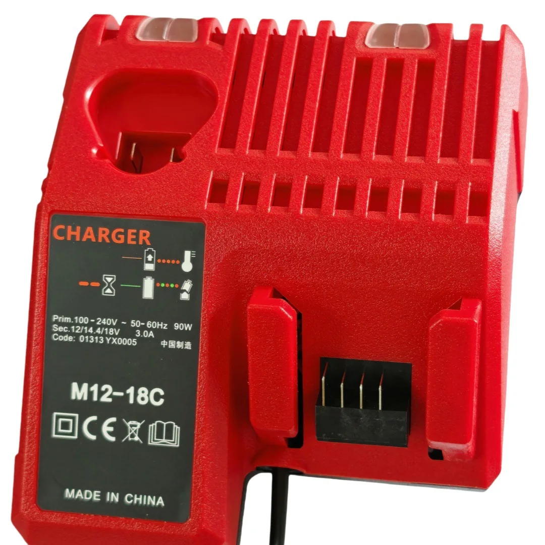 

RechoPower Dual Port Fast Charger 3A Rapid Charging for 12V/14V/18V Li-Ion Batteries For Milwaukee M12 M18 1PCS Chaeger
