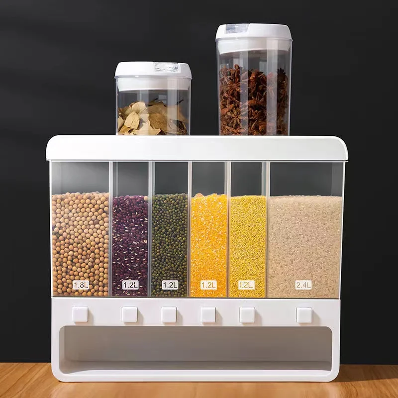 Rice Dispenser Storage Box Container Insect Moisture Proof Seal Grain Kitchen Organizer Container Box Dry Food Automatic Racks