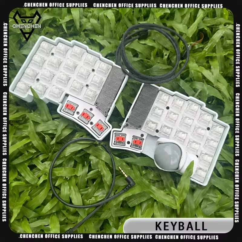 Keyball Split Keyboard Kit 39/44/61 Trackball Screen Custom Wired Single-Mode Three-D Pc Game Split Mechanical Keyboard Kit Gift