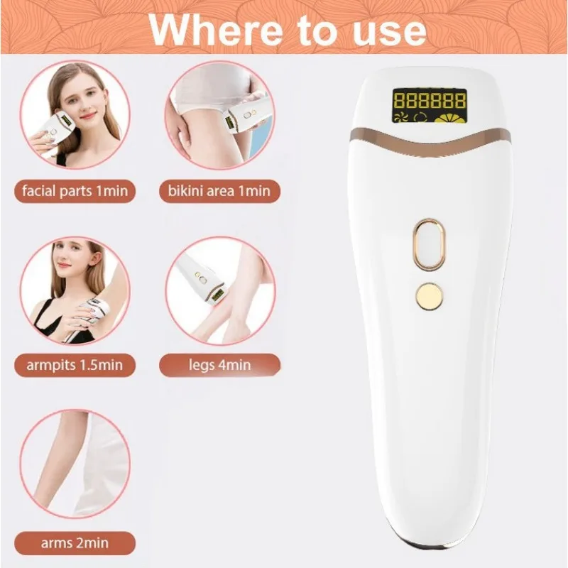 Epilator Penetration New Home Full Body Lip Hair Armpit Private Area Bikini Pain Free IPL Freezing Point LCD Photorejuvenation