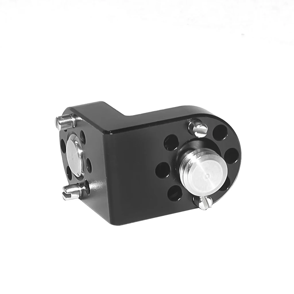90 ° Rechtwinklige Halterung für DSLR-Kamerakäfig, Verlängerungshalterung, 1/4 3/8 Schraubenpositionierungsloch für Stativkopf-Adapterhalterung – Detail 2