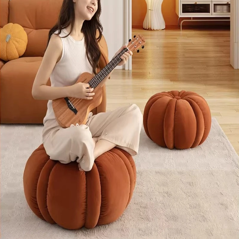 Chivas Home Small  Low  Internet celebrity pumpkin small bench sitting  shoe changing  matte fleece pumpkin