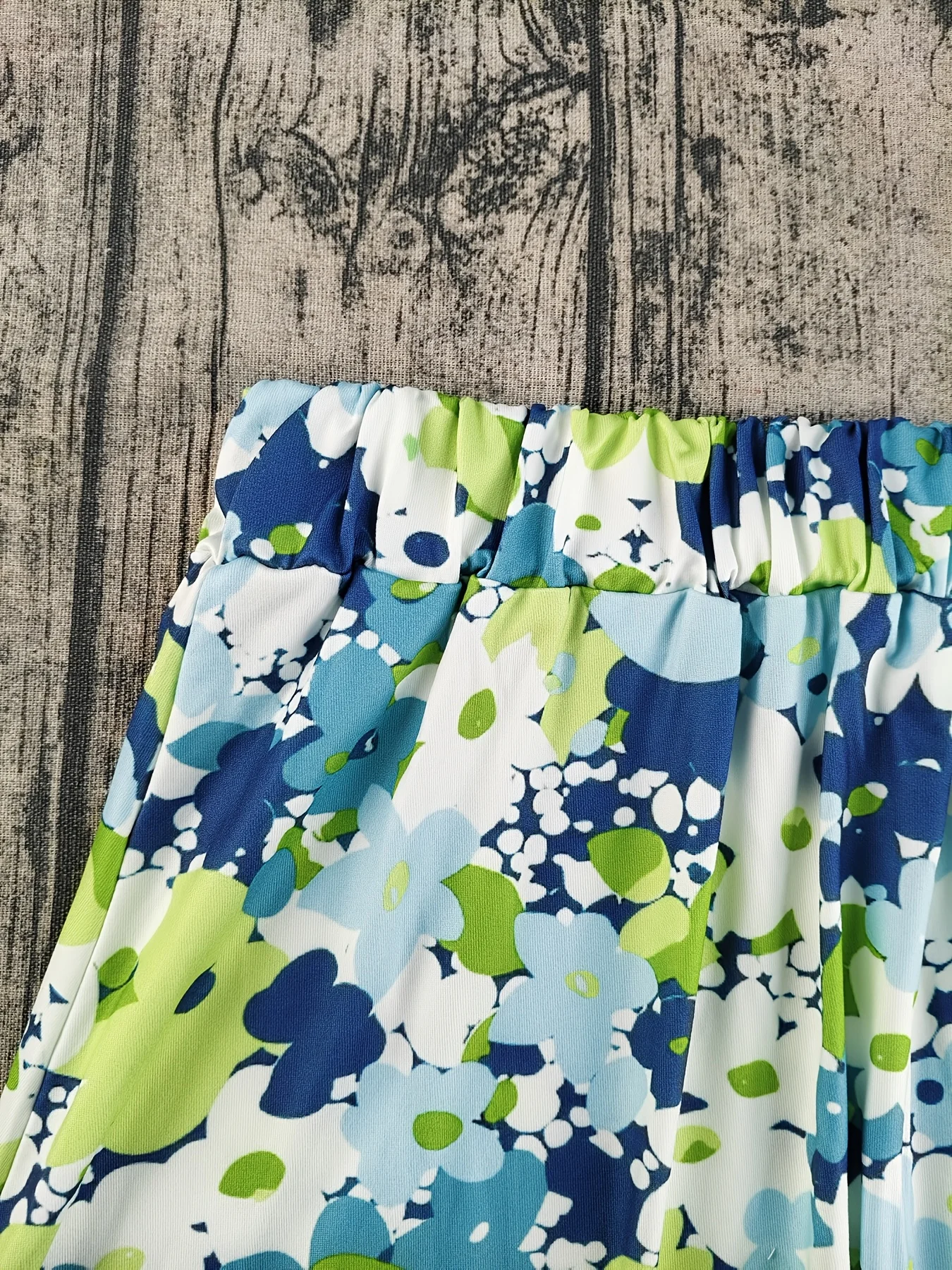 Luxy Trio Elegante gonna a trapezio con stampa floreale - Elasticizzato medio, Stampa completa, Abbigliamento elegante per la casa, Versatile per tutte le stagioni,