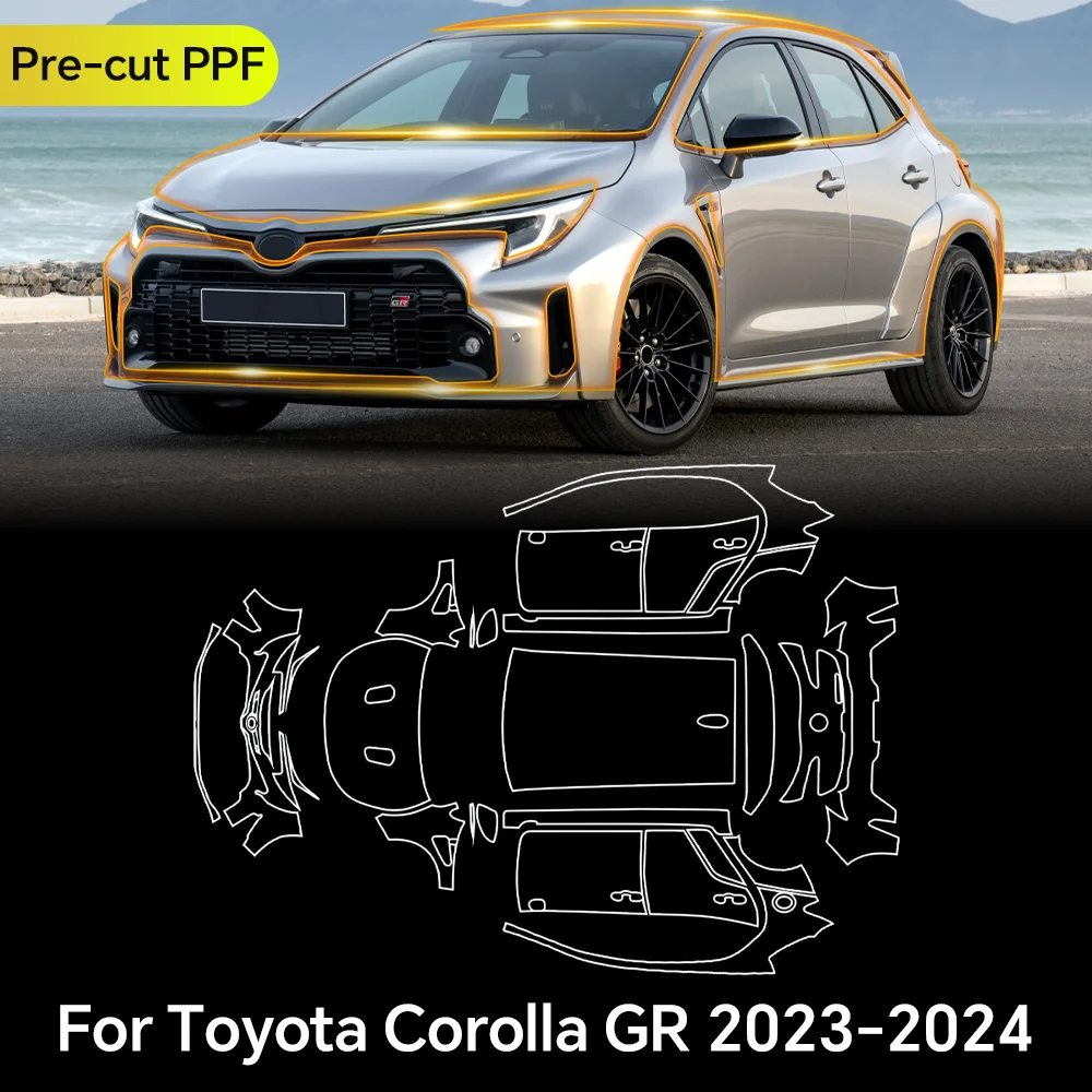 

For Toyota Corolla GR 2023 2024 TPU Paint Protection Film Clear Bra Car Body Anti-scratch Pre-ut PPF Resistant Invisible Cover