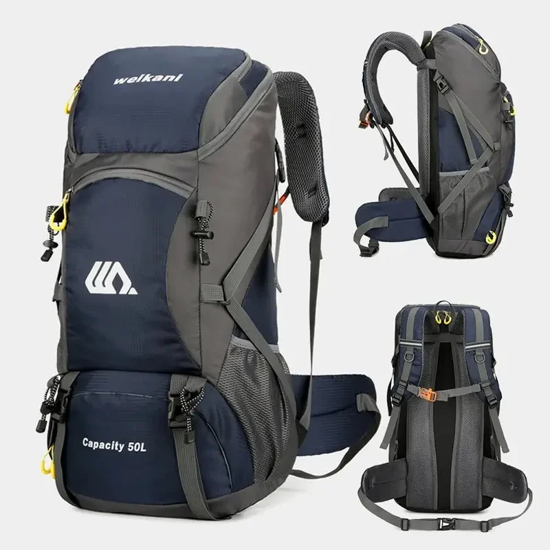 Mochila de viaje de 50L, bolsa de Camping para hombre, bolsa grande para senderismo, mochila turística, impermeable, para deportes al aire libre, escalada, montañismo