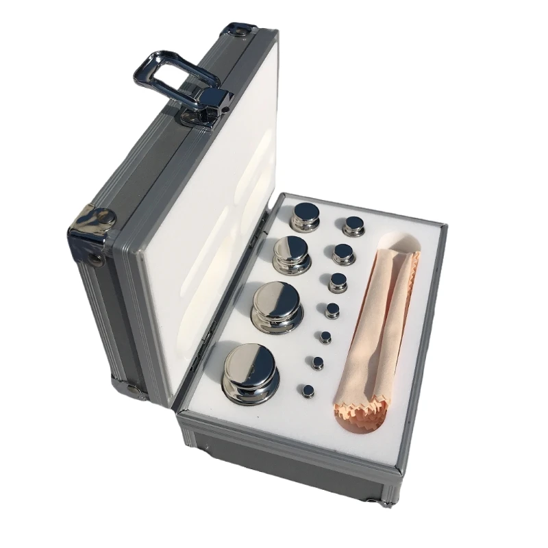 Veidt Pesatura OIML E2 F1 1mg-2kg 27 pezzi Pesi industriali Bilancia da laboratorio Pesi per test di calibrazione Set con scatola di alluminio