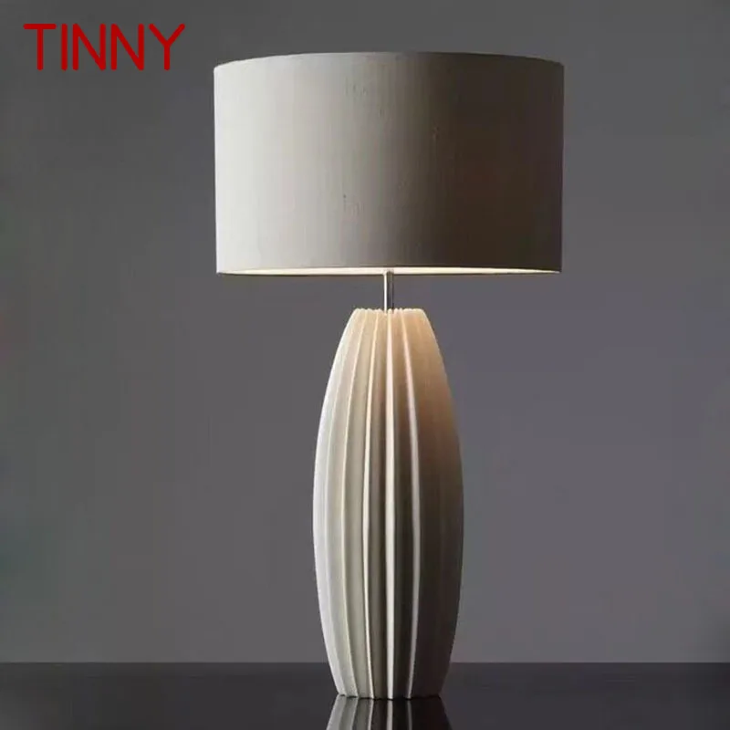 

TINNY Modern Ceramic Dimming Table Lamp LED Creative Nordic Bouffancy Desk Light Decor for Home Living Room Bedroom